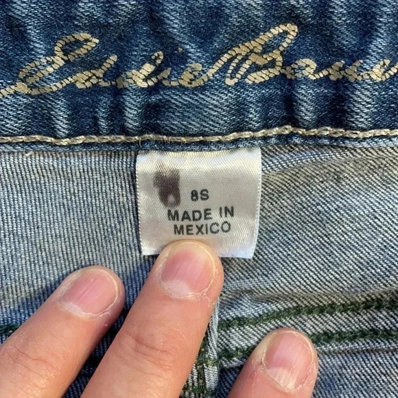 Eddie Bauer Truly Jeans Size 8 Short Blue Denim Straight Bootcut - Picture 8 of 10